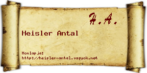 Heisler Antal névjegykártya